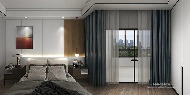 Hangzhou Apartment Interior with WPC Interior Panel &mdash; Master Bedroom Accent in Hangzhou, China - photo 1