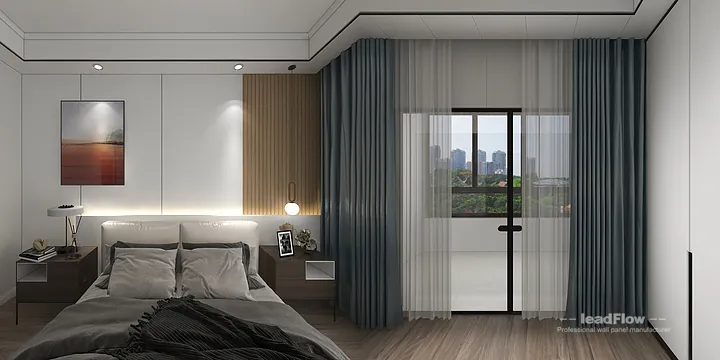 Hangzhou Apartment Interior with WPC Interior Panel &mdash; Master Bedroom Accent in Hangzhou, China - photo 2