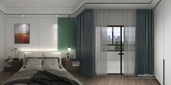 Hangzhou Apartment Interior with WPC Interior Panel &mdash; Master Bedroom Accent in Hangzhou, China - photo 3