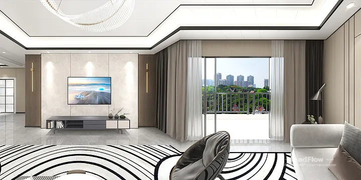 Hangzhou Apartment with WPC Wall Panel &mdash; Living-Dining Room Feature in Hangzhou, China - photo 3