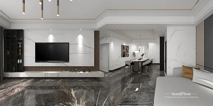 Hangzhou Apartment with WPC Wall Cladding &mdash; Kitchen Feature in Hangzhou, China