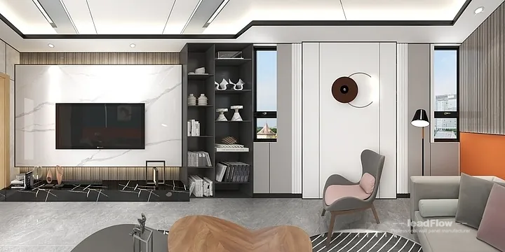 Hangzhou Commercial Space Wall Panel Design | WPC Wall Panel Warm Interior in Hangzhou, China - photo 4