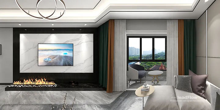 WPC Wall Cladding Design for Nanchang Apartment &mdash; Living-Dining Room Focus in Donghu District, Nanchang, China - photo 7