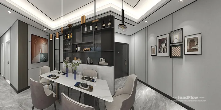WPC Wall Cladding Design for Nanchang Apartment &mdash; Living-Dining Room Focus in Donghu District, Nanchang, China - photo 8