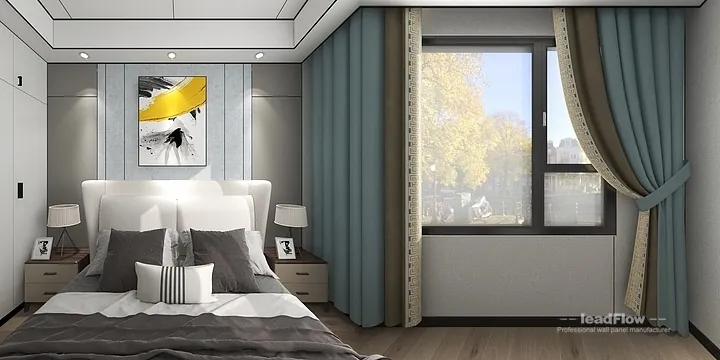 WPC Interior Panel Design for Hangzhou Apartment &mdash; Secondary Bedroom Focus in Hangzhou, China - photo 3