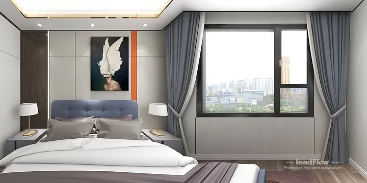 WPC Interior Panel Design for Hangzhou Apartment &mdash; Secondary Bedroom Focus in Hangzhou, China - photo 7