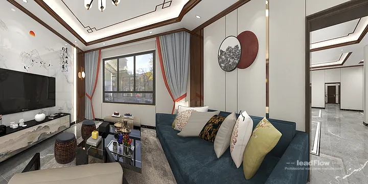 Hangzhou Apartment with WPC Cladding &mdash; Living Room Feature in Hangzhou, China