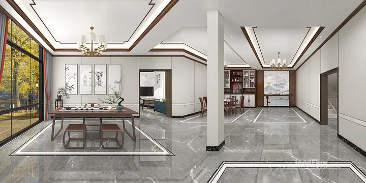 Hangzhou Apartment with WPC Cladding &mdash; Living Room Feature in Hangzhou, China - photo 11