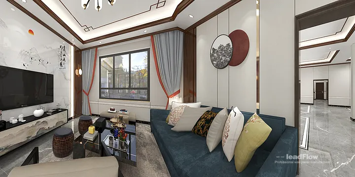 Hangzhou Apartment with WPC Cladding &mdash; Living Room Feature in Hangzhou, China - photo 3