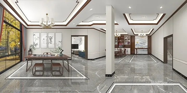 Hangzhou Apartment with WPC Cladding &mdash; Living Room Feature in Hangzhou, China - photo 8