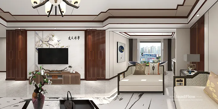 WPC Wall Panel Design for Hangzhou Apartment &mdash; Living-Dining Room Focus in Hangzhou, China