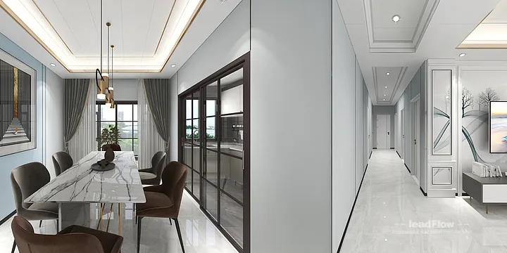 Hangzhou Apartment Featuring WPC Wall Cladding | Living-Dining Room Walls in Hangzhou, China - photo 2