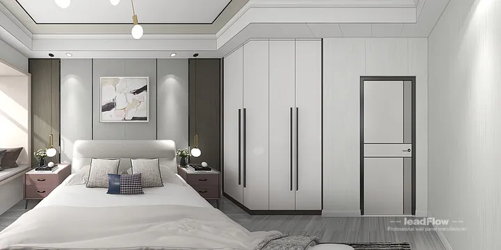 WPC Wall Panel Apartment Case Study in Hangzhou | Elegant Bedroom 2 in Hangzhou, China - photo 1