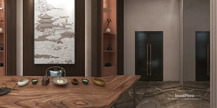 Hangzhou Villa with WPC Interior Panel &mdash; Tea Room Feature in Hangzhou, China