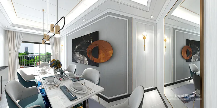 Hangzhou Apartment Featuring WPC Wall Cladding | Dining Room Walls in Hangzhou, China - photo 1