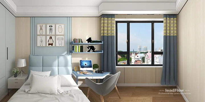 Hangzhou Apartment Interior with WPC Wall Cladding &mdash; Master Bedroom Accent in Hangzhou, China - photo 1