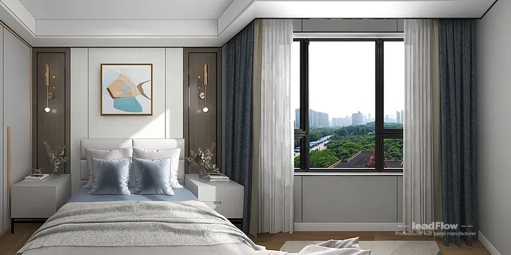 Hangzhou Apartment Interior with WPC Wall Cladding &mdash; Master Bedroom Accent in Hangzhou, China - photo 3