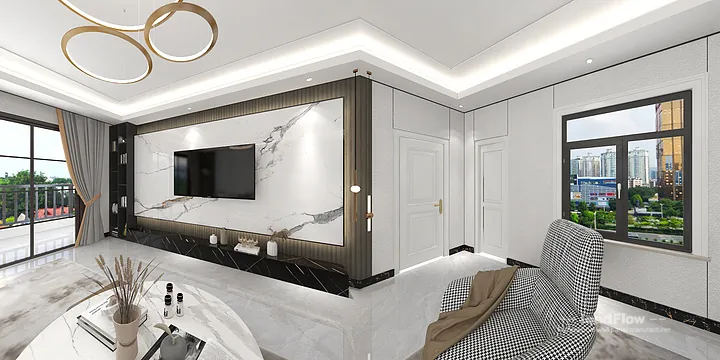 Premium Apartment Interior in Hangzhou using WPC Interior Panel in Hangzhou, China