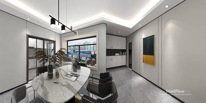 WPC Cladding Design for Hangzhou Apartment &mdash; Living-Dining Room Focus in Hangzhou, China - photo 1