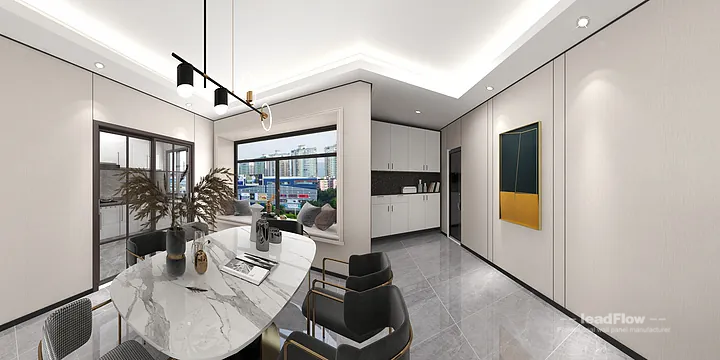 WPC Cladding Design for Hangzhou Apartment &mdash; Living-Dining Room Focus in Hangzhou, China - photo 3