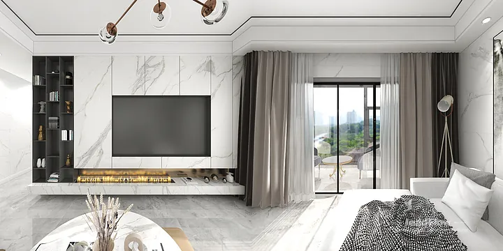 Explore WPC Wall Cladding in This Hangzhou Apartment &mdash; Modern Style in Hangzhou, China