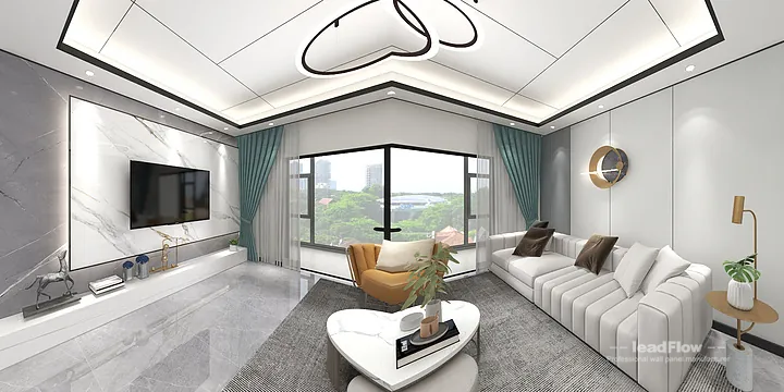 Hangzhou Apartment with WPC Wall Cladding &mdash; Living-Dining Room Feature in Hangzhou, China - photo 3