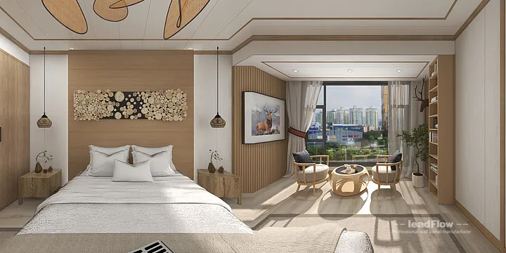 Warm Boutique Hotel in Hangzhou Featuring WPC Wall Panel in Hangzhou, China
