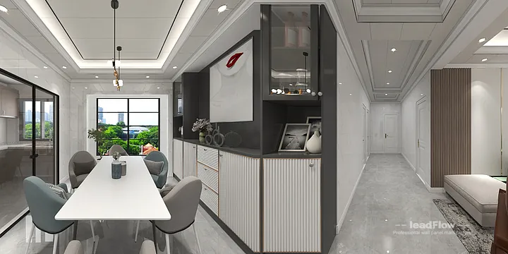 Jiujiang Apartment Wall Panel Design | WPC Cladding Elegant Interior in Jiujiang County, Jiujiang, China - photo 5