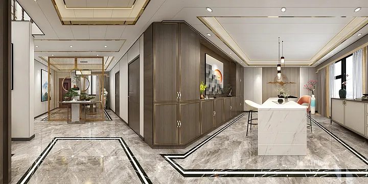 Hangzhou Apartment Interior with WPC Wall Panel &mdash; Living Room Accent in Hangzhou, China - photo 3