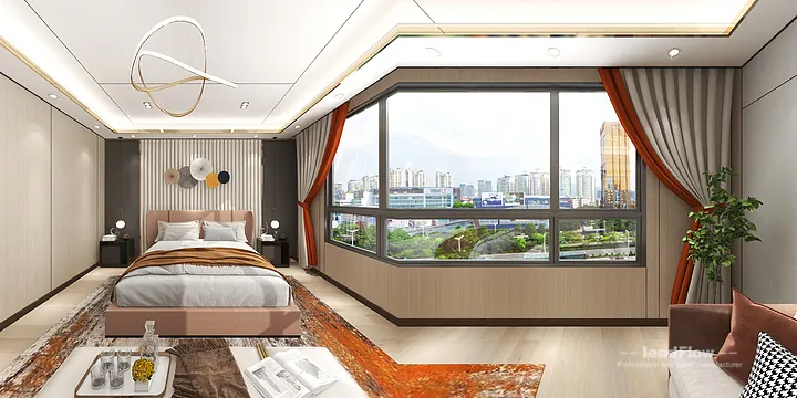 Hangzhou Apartment with WPC Cladding &mdash; Master Bedroom Feature in Hangzhou, China - photo 1