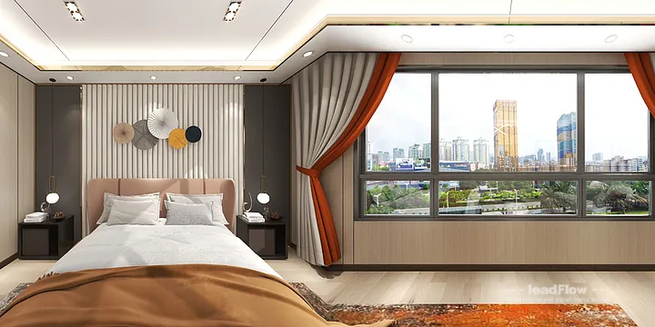 Hangzhou Apartment with WPC Cladding &mdash; Master Bedroom Feature in Hangzhou, China - photo 2