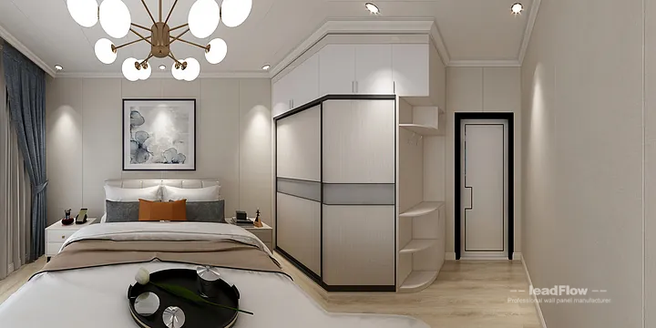 Hangzhou Apartment with WPC Cladding &mdash; Master Bedroom Feature in Hangzhou, China - photo 16
