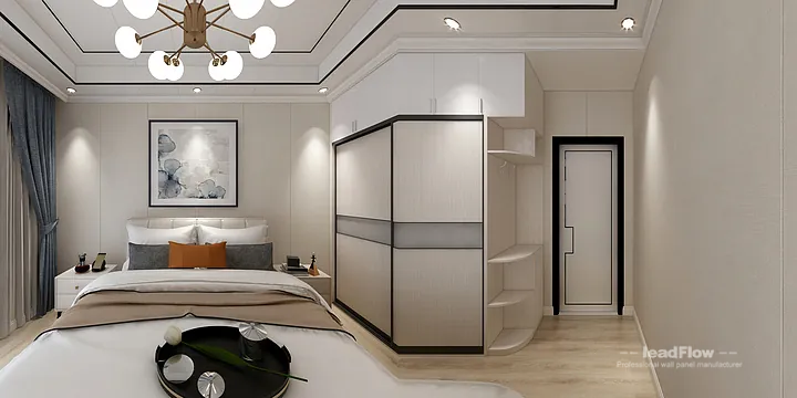 Hangzhou Apartment with WPC Cladding &mdash; Master Bedroom Feature in Hangzhou, China - photo 2