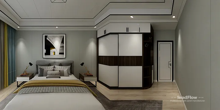 Hangzhou Apartment with WPC Cladding &mdash; Master Bedroom Feature in Hangzhou, China - photo 3