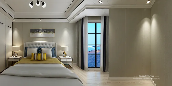 Hangzhou Apartment with WPC Cladding &mdash; Master Bedroom Feature in Hangzhou, China - photo 4