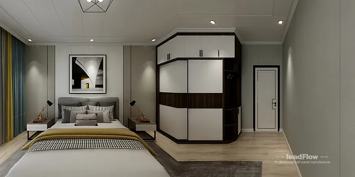Hangzhou Apartment with WPC Cladding &mdash; Master Bedroom Feature in Hangzhou, China - photo 5