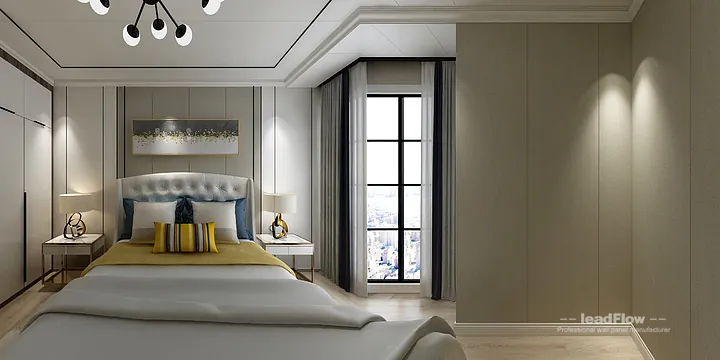 Hangzhou Apartment with WPC Cladding &mdash; Master Bedroom Feature in Hangzhou, China - photo 9