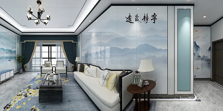 Explore WPC Wall Panel in This Hangzhou Apartment &mdash; New Chinese Oriental Style in Hangzhou, China - photo 2