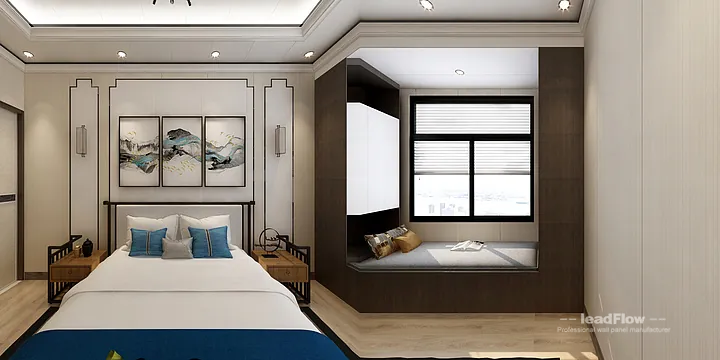 Explore WPC Wall Panel in This Hangzhou Apartment &mdash; New Chinese Oriental Style in Hangzhou, China - photo 4
