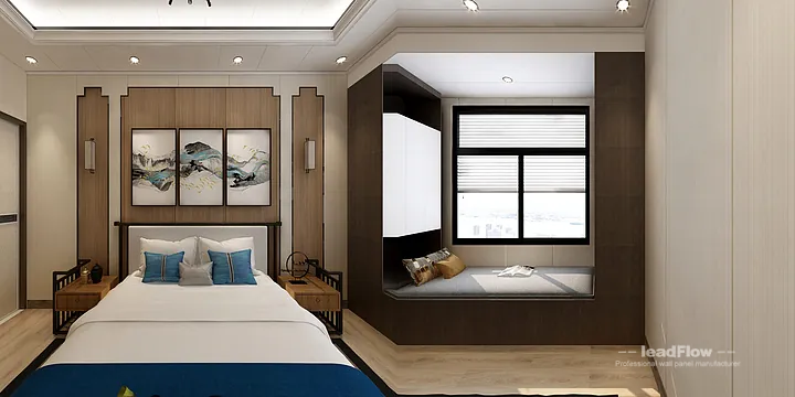 Explore WPC Wall Panel in This Hangzhou Apartment &mdash; New Chinese Oriental Style in Hangzhou, China - photo 9