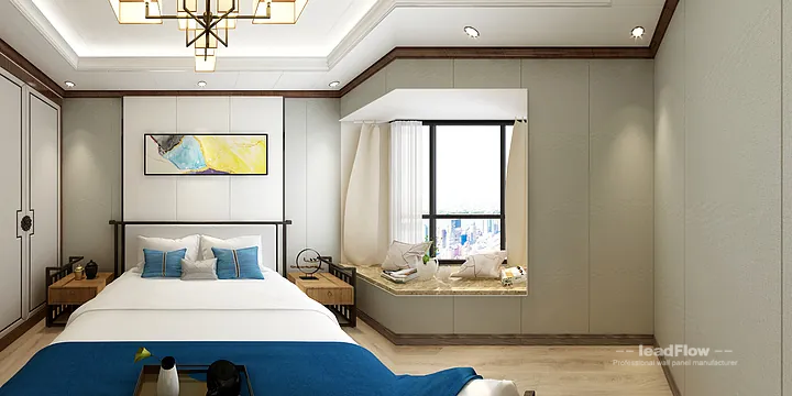 Hangzhou Apartment Featuring WPC Interior Panel | New Chinese Oriental Walls in Hangzhou, China - photo 2
