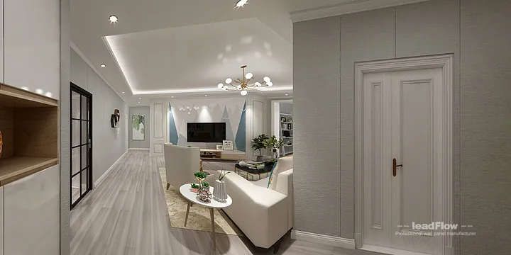 WPC Wall Panel Design for Hangzhou Apartment &mdash; Living Room Focus in Hangzhou, China - photo 15