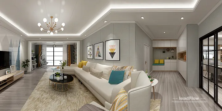 WPC Wall Panel Design for Hangzhou Apartment &mdash; Living Room Focus in Hangzhou, China - photo 17