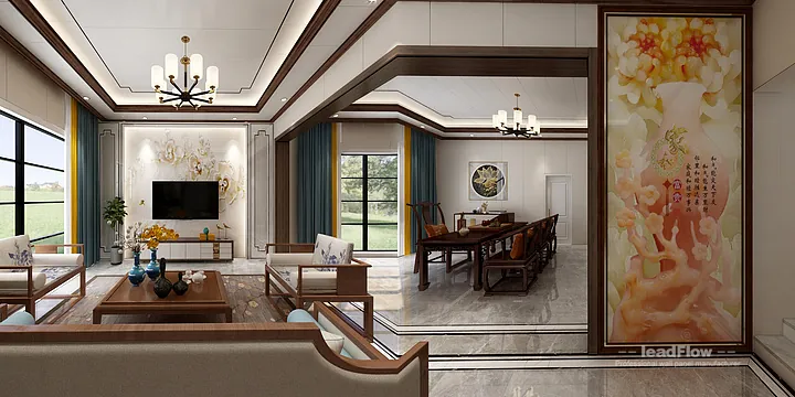 Hangzhou Apartment Interior with WPC Wall Cladding &mdash; Tea Room Accent in Hangzhou, China