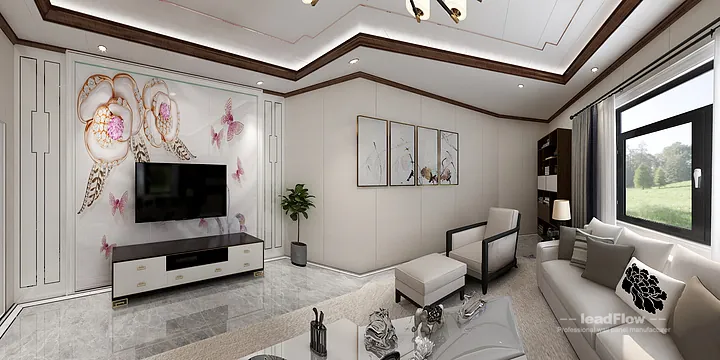 Hangzhou Apartment Interior with WPC Wall Cladding &mdash; Tea Room Accent in Hangzhou, China - photo 1