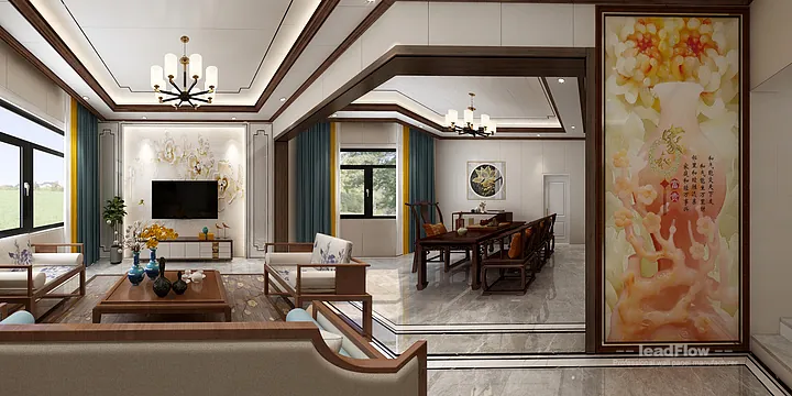 Hangzhou Apartment Interior with WPC Wall Cladding &mdash; Tea Room Accent in Hangzhou, China - photo 2