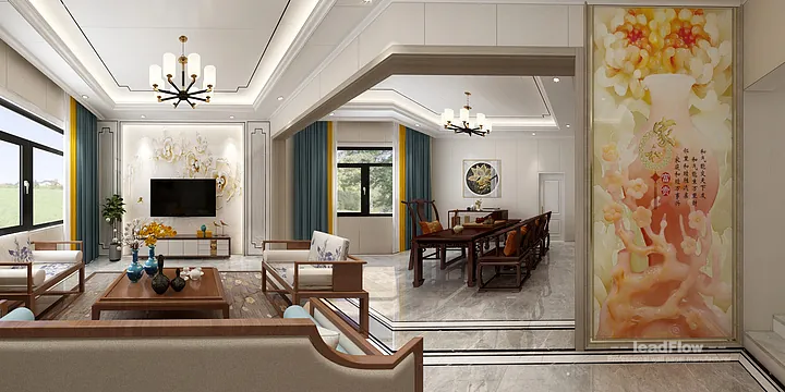 Hangzhou Apartment Interior with WPC Wall Cladding &mdash; Tea Room Accent in Hangzhou, China - photo 3