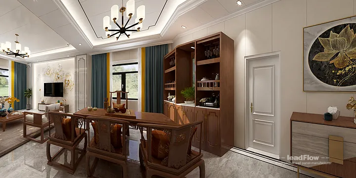 Hangzhou Apartment Interior with WPC Wall Cladding &mdash; Tea Room Accent in Hangzhou, China - photo 4