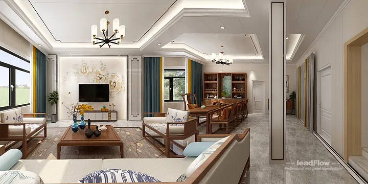 Hangzhou Apartment Interior with WPC Wall Cladding &mdash; Tea Room Accent in Hangzhou, China - photo 5