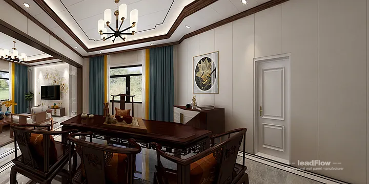 Hangzhou Apartment Interior with WPC Wall Cladding &mdash; Tea Room Accent in Hangzhou, China - photo 8